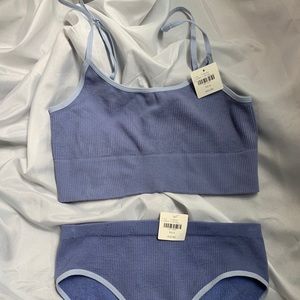 anthropologie bra + panty matching set